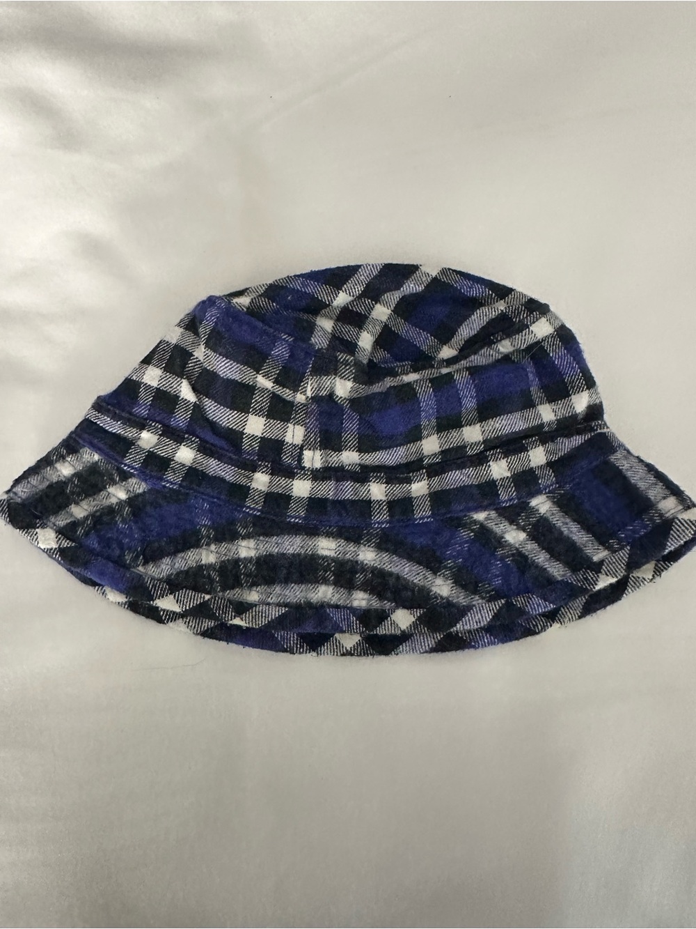 GAP Blue Black White Plaid Kids Bucket Hat